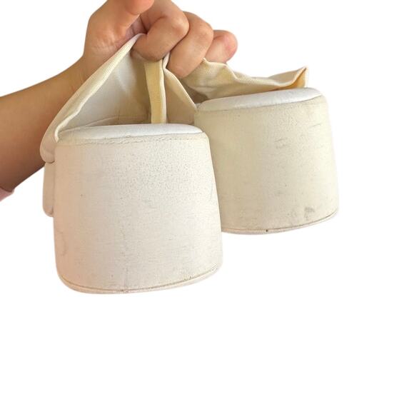 Steve Madden Slinky 30 Platform Slide Sandal White Stretchy Fabric Upper Size 6 - Picture 5 of 11